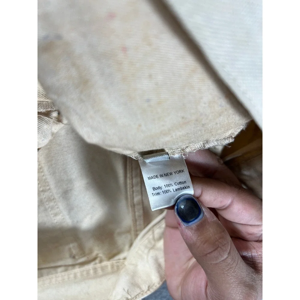 Public School New York Canvas Pants Men 32 Cream Off-White Straight Leg Workwear